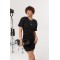 Женское трикотажное платье с подплечниками черное Lurex
