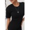 Женское трикотажное платье с подплечниками черное Lurex