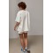 Костюм женский спортивный с шортами трикотаж белый Lurex