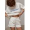 Костюм женский спортивный с шортами трикотаж белый Lurex