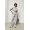 Костюм женский трикотажный с декоративными швами серый Lurex