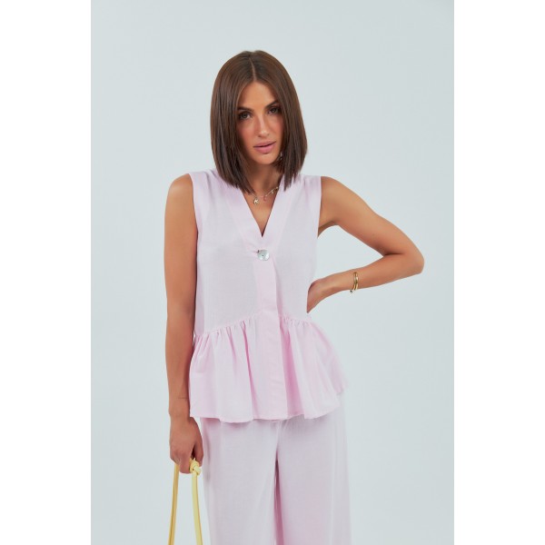 Костюм жіночий класичний віскоза рожевий Lurex