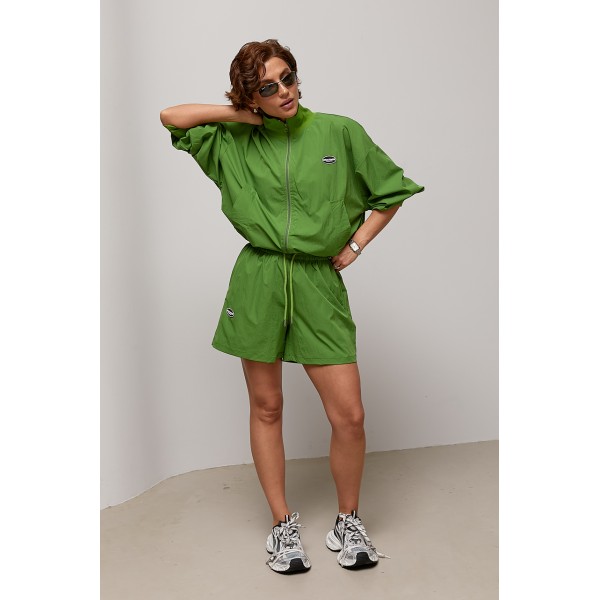 Спортивный костюм женский из плащевки с курткой Lurex