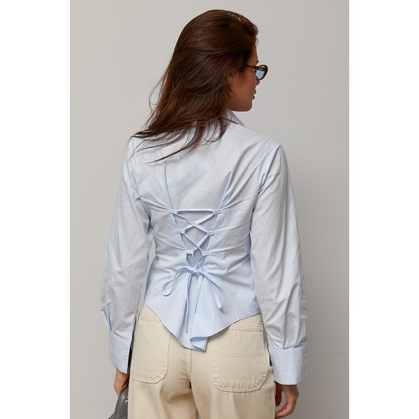 Сорочка жіноча блакитна корсетна бавовняна Lurex