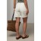 Шорты женские джинсовые однотонные бежевые Lurex