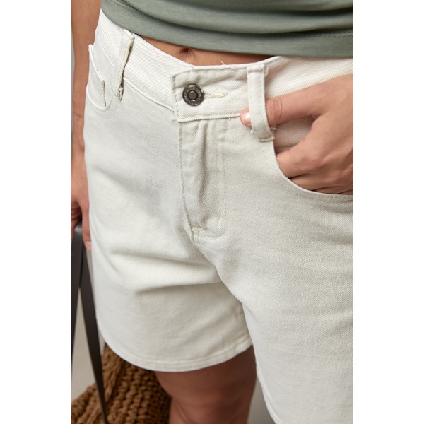 Шорты женские джинсовые однотонные бежевые Lurex