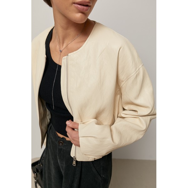 Куртка жіноча коротка з екокожі Lurex