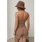 Костюм женский трикотажный с шортами коричневый Lurex
