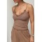 Костюм женский трикотажный с шортами коричневый Lurex