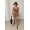 Костюм женский трикотажный с шортами коричневый Lurex
