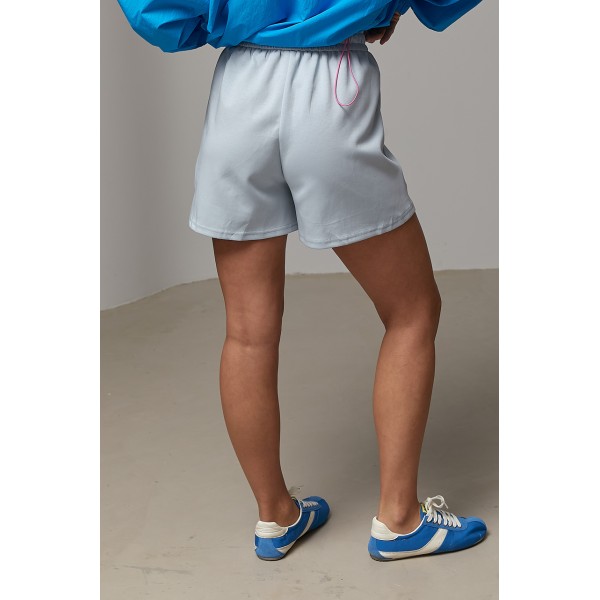 Шорты женские спортивные свободные голубые Lurex