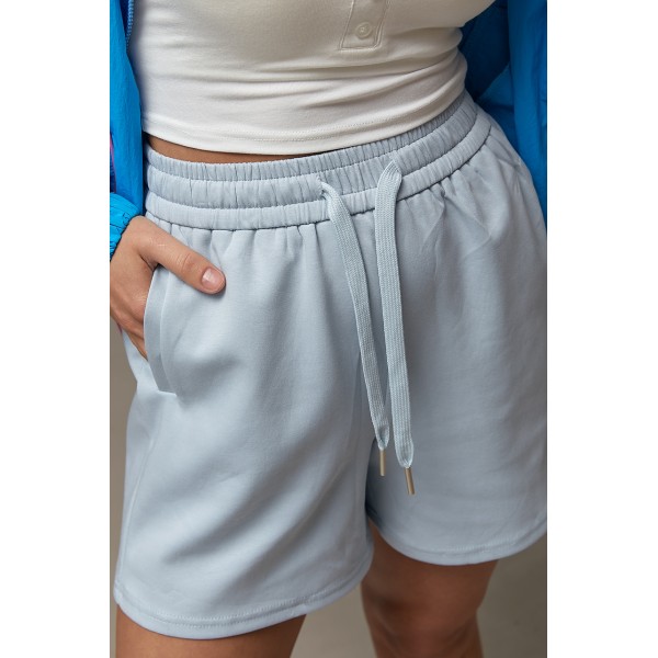 Шорты женские спортивные свободные голубые Lurex