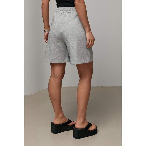 Шорты женские спортивные свободные хлопковые серый Lurex