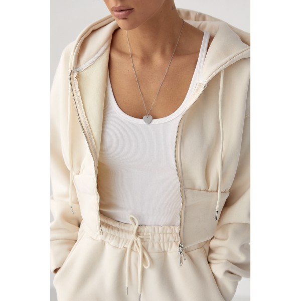 Спортивний костюм жіночий з коротким худі Lurex