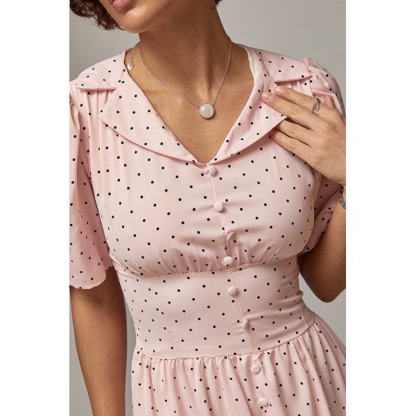 Плаття жіноче довге в горох з завязками Lurex