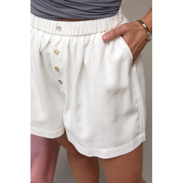 Шорты женские льняные свободные белые Lurex