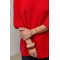 Джемпер женский свободный хлопок красный Lurex