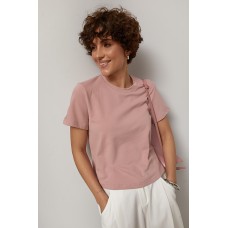 Жіноча футболка напівприталена бавовна пудрова