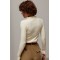Кофта жіноча трикотажна поло на блискавці молочна Lurex
