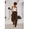 Брюки женские вельветовые багги укороченные коричневые Lurex