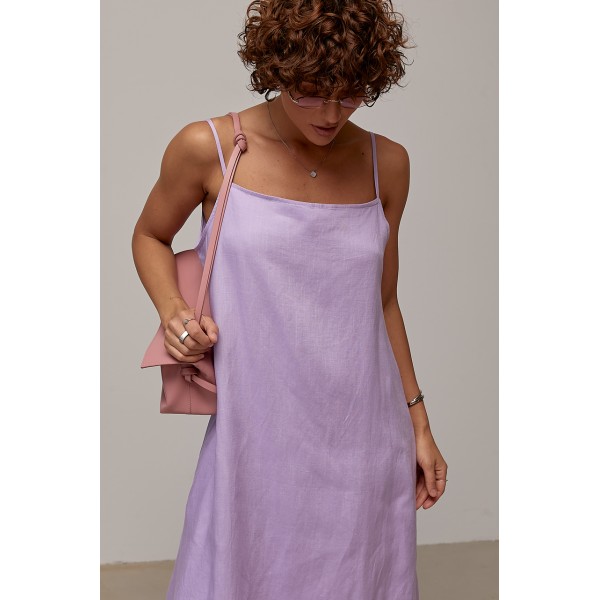 Сарафан женский льняной свободный макси лавандовый Lurex