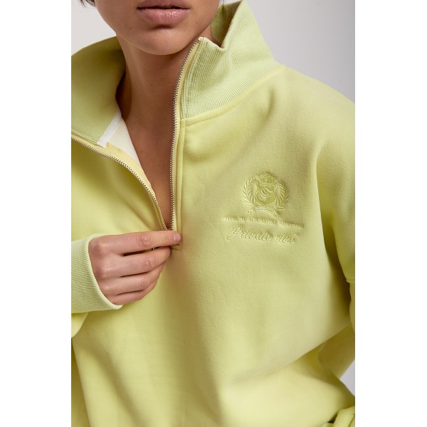 Костюм женский хлопковый теплый со свитшотом лимонный Lurex
