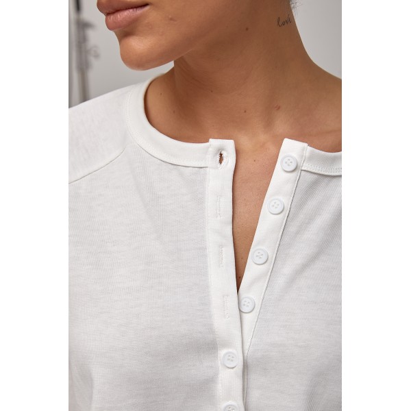 Лонгслив женский свободный молочный трикотажный Lurex