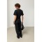 Костюм женский трикотажный с декоративными швами черный Lurex