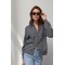 Кардиган женский вязаный молния стойка серый Lurex