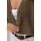 Кардиган жіночий короткий з косами хакі Lurex