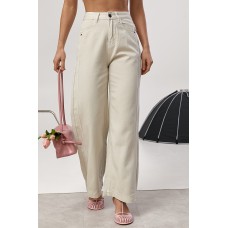 Джинси жіночі бавовняні палаццо з кишенями бежеві