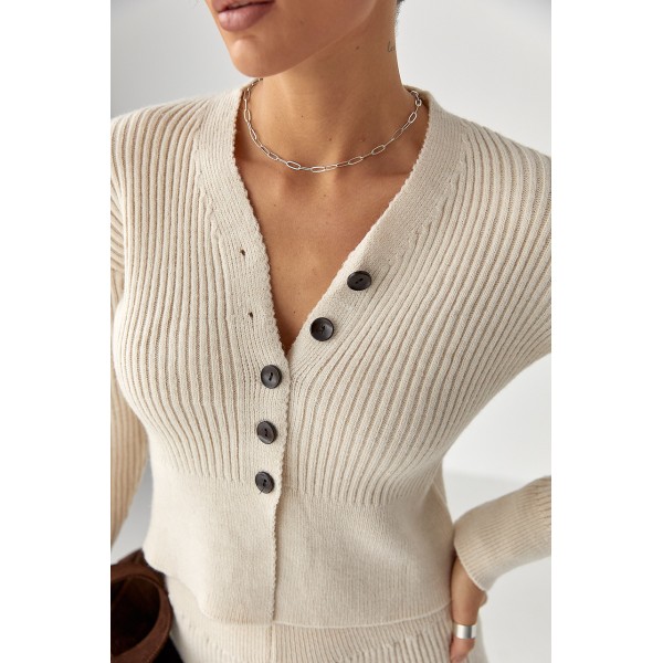 Костюм женский трикотажный акрил молочный Lurex