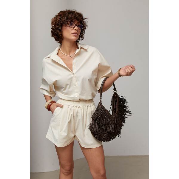 Костюм женский льняной лен бежевый Lurex