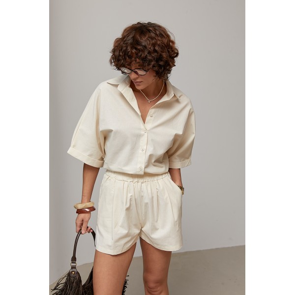 Костюм женский льняной лен бежевый Lurex