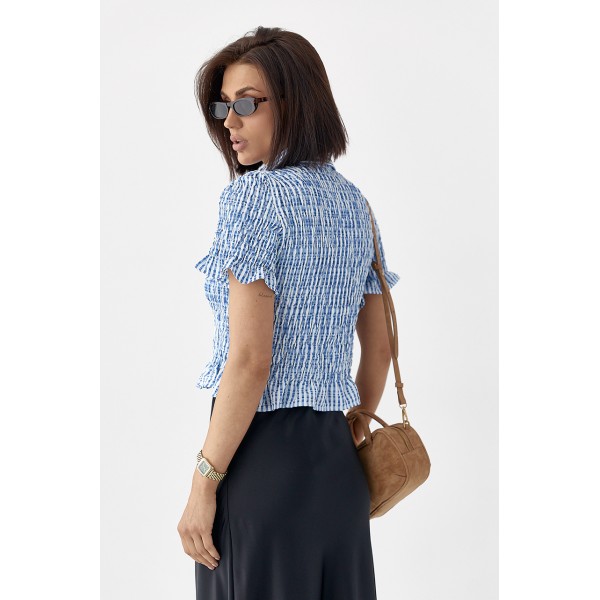 Блуза женская в полоску с эффектом жатки Lurex