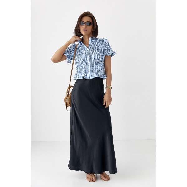 Блуза женская в полоску с эффектом жатки Lurex