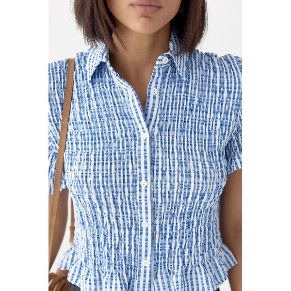 Блуза женская в полоску с эффектом жатки Lurex