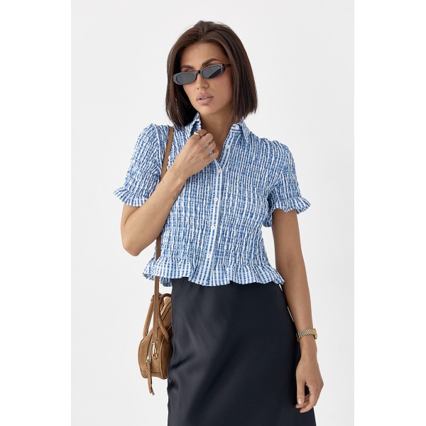 Блуза женская в полоску с эффектом жатки Lurex