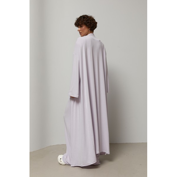 Костюм женский трикотажный тройка с кардиганом лавандовый Lurex