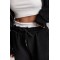 Костюм жіночий бавовняний з коротким худі чорний Lurex