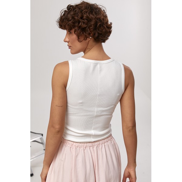 Майка женская вязаная в рубчик Lurex