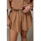 Костюм жіночий з сорочкою шортами бавовна коричневий Lurex
