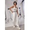 Майка-борцівка жіноча бавовна молочна Lurex