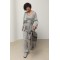 Костюм женский трикотажный кардиган топ брюки серый Lurex