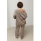 Костюм женский трикотажный кардиган топ брюки кофейный Lurex