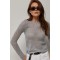 Кофта женская вязаная серая ажурная паутинка Lurex