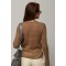Кофта женская вязаная коричневая ажурная паутинка Lurex