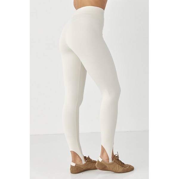 Леггинсы женские эластичные молочные Lurex