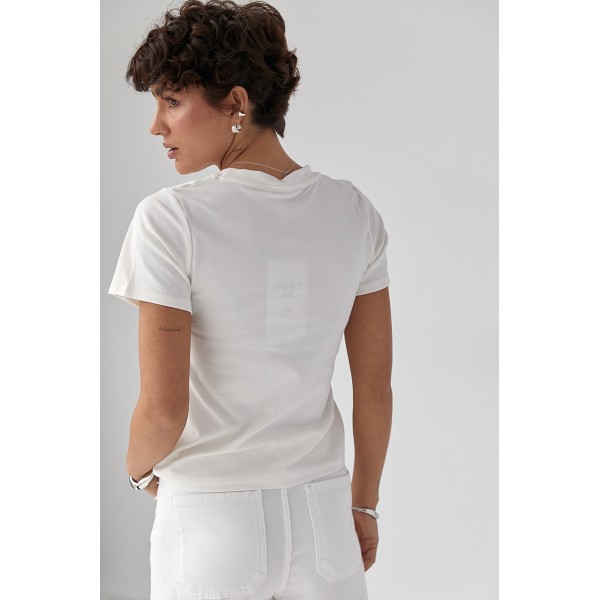 Футболка женская эластичная белая Lurex