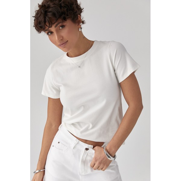 Футболка женская эластичная белая Lurex